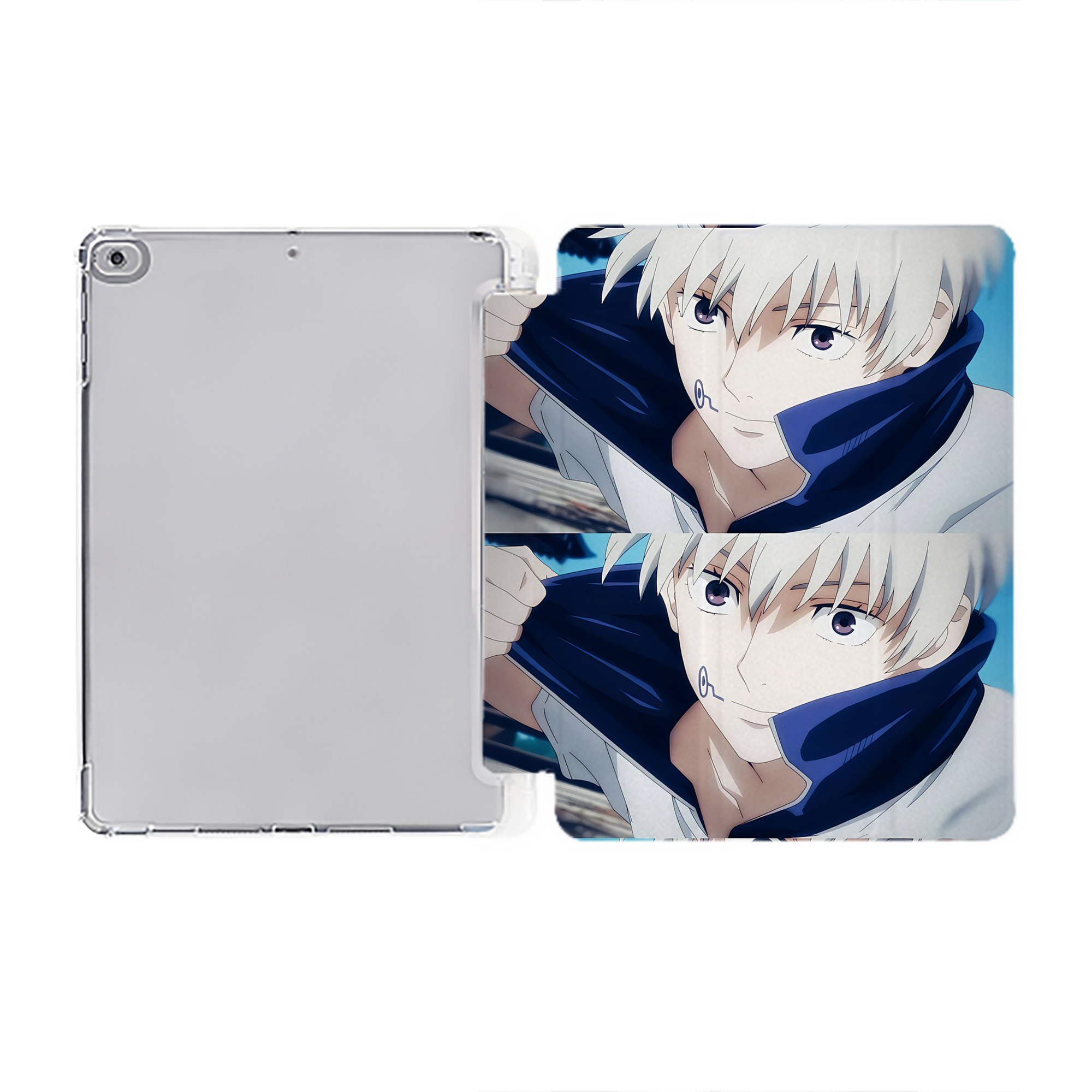 （画像用） 呪術廻戦 Jujutsu Kaisen IPad ケース ペン収納付き 三つ折りスタンド PUレザー×シリコン 対応機種9.5/10.5/10.9インチ